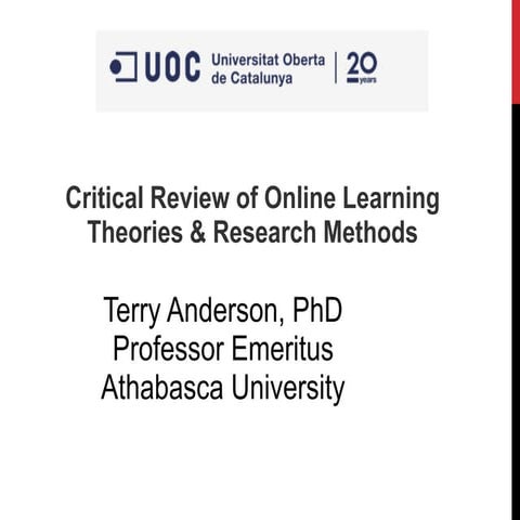 Theories and research e leraning uo catalonia