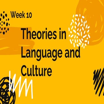 Theories in Language and Culture