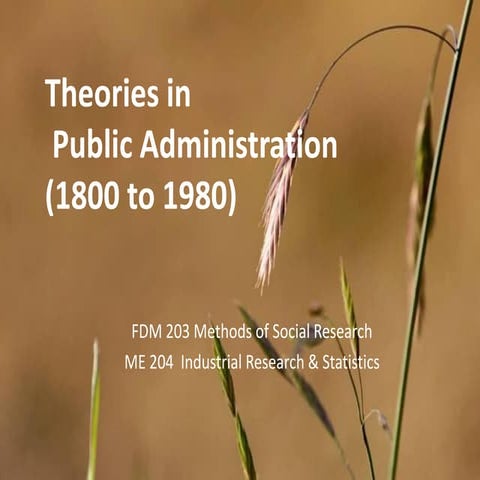 Theories in Public Administration