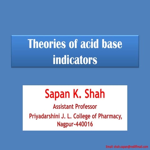 Theories of acid base indicators