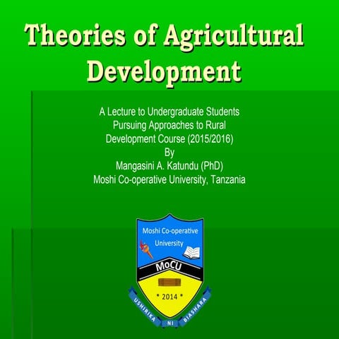 Theories of agricultural development