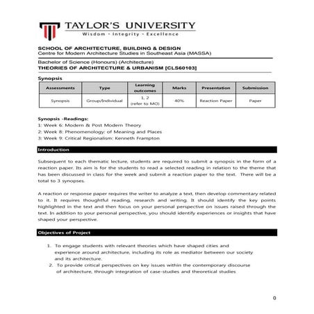 SEM 5 : PROJECT 2 THEORIES URBAN 