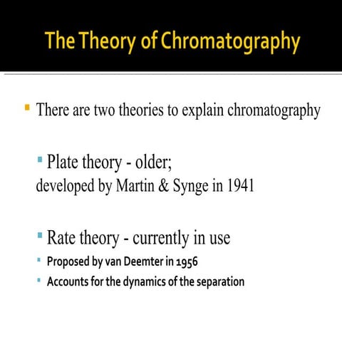 Theories of chromatography
