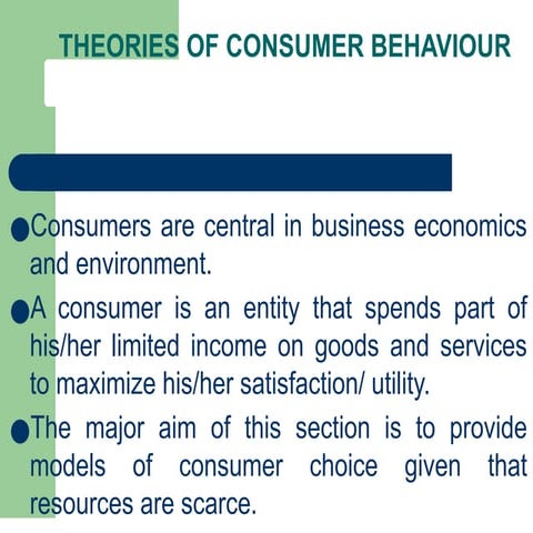 Comprehensive Theories and Applications of Consumer Behaviour in ...