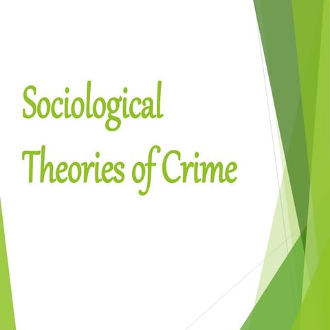 Sociological Theories of Crime