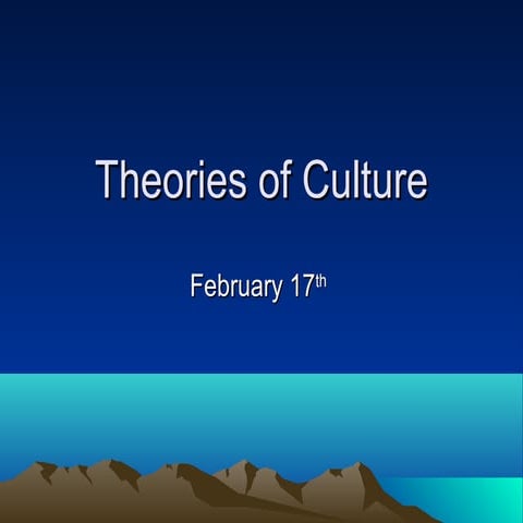 Theories of Culture