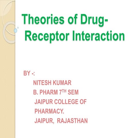 Theories of drug receptor interaction