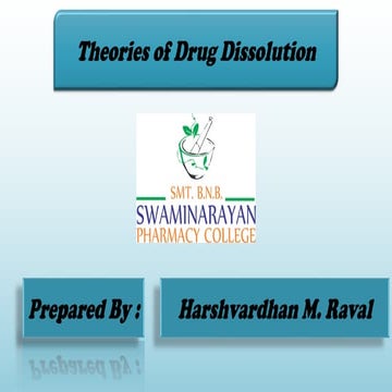 Theories of drug dissolution Biopharmaceutics