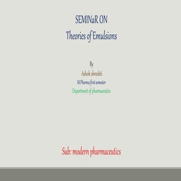 Theories of emulsions 