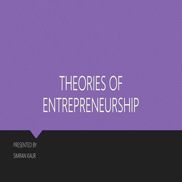 Theories of entrepreneurship