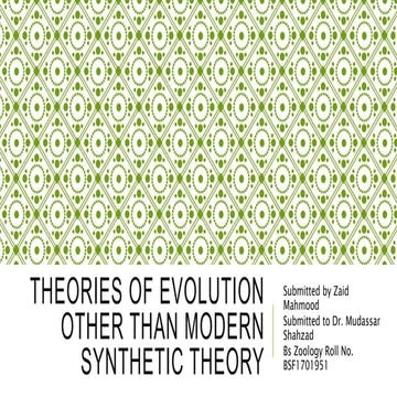 Theories of evolution other than modern synthetic theory