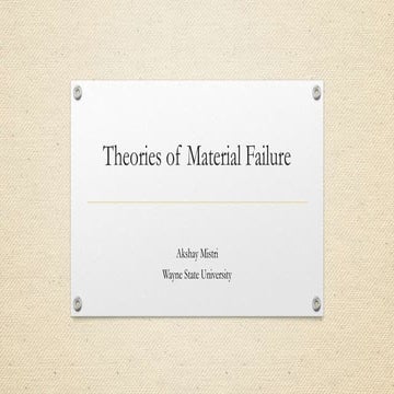 Theories of failure