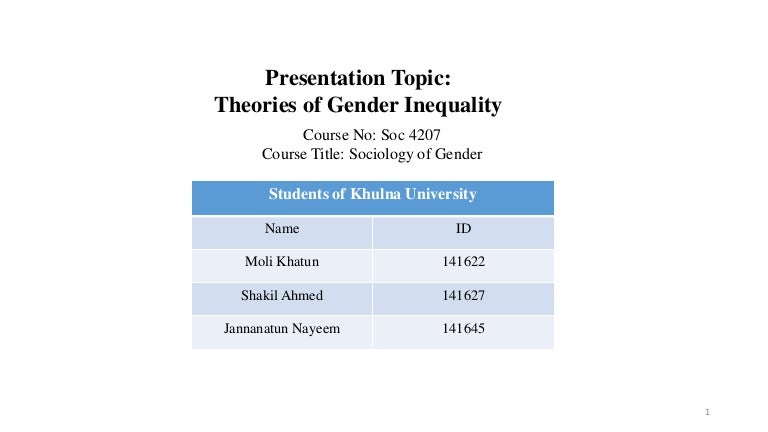 conflict perspective gender inequality