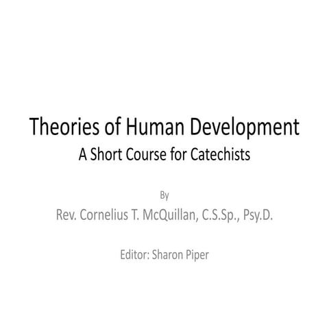 Theories of human development an Introductory Course for Catechists