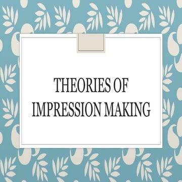 Theories of impression making 