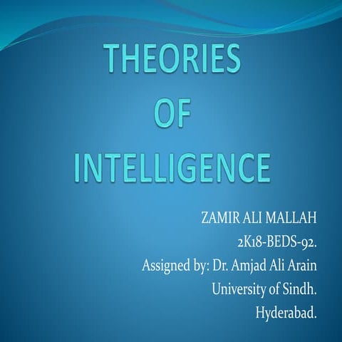 Major theories of intelligence