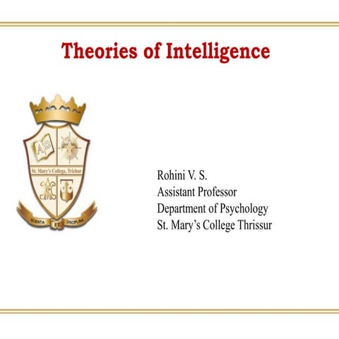 Psychology:Theories of Intelligence