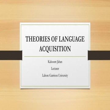 Theories of language acquisition