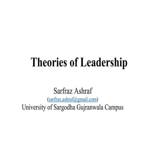Theories of Leadership