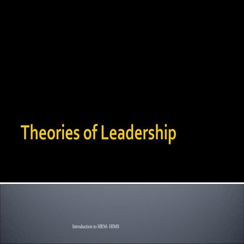 Theories of leadership