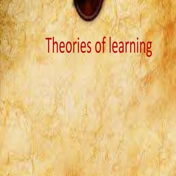 Theories of learning