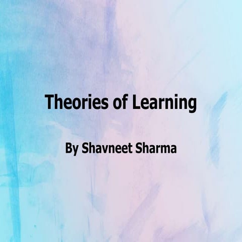 Theories of learning