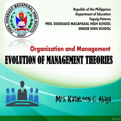 Theories of management - Scientific, Administrative