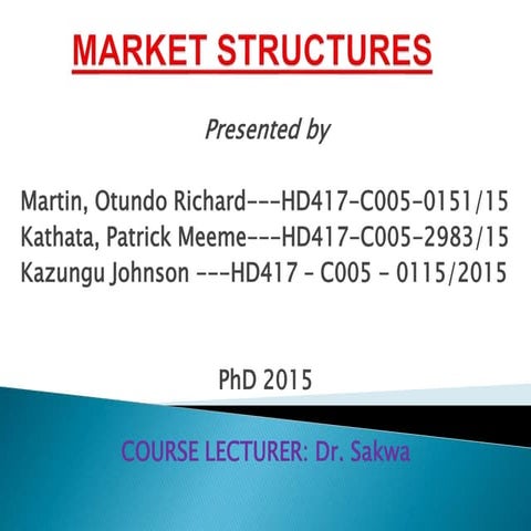 Theories of market stracture