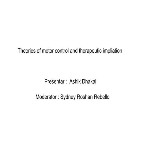 Theories of motor control