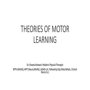 Theories of Motor Learning
