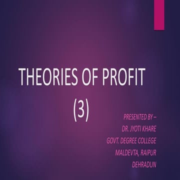 Theories of profit(3)