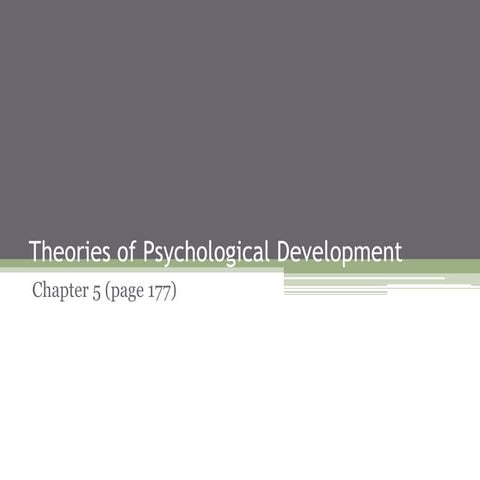 Psychology: Theories of psychological development 1. By Janice Fung.