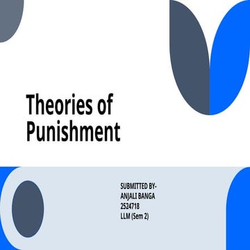 Theories of Punishment in principles criminal Law. | PDF
