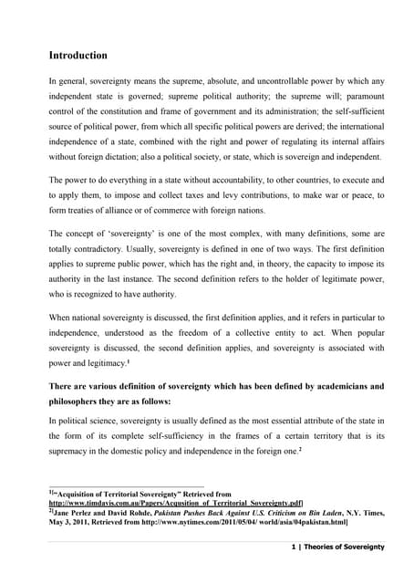 Theories of Sovereignty