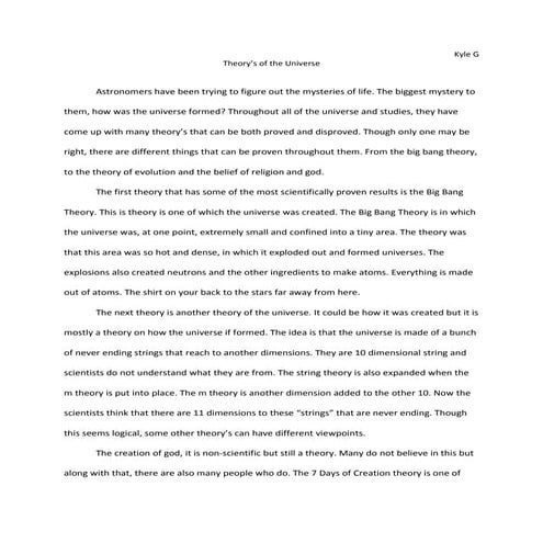 Theories Of The Universe