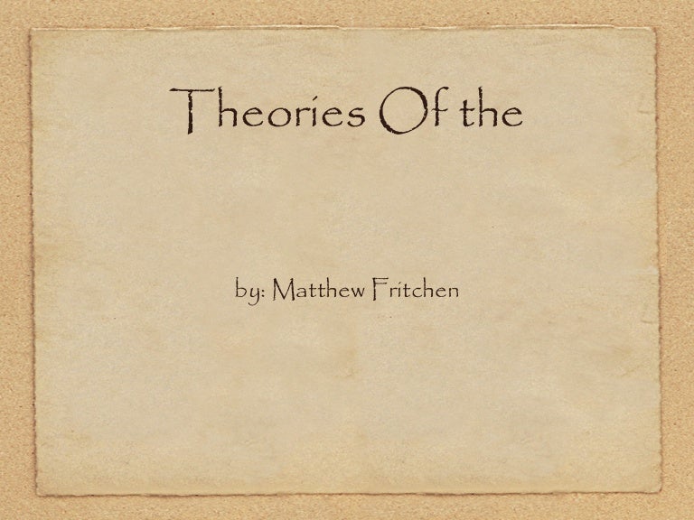 Theories of the universe