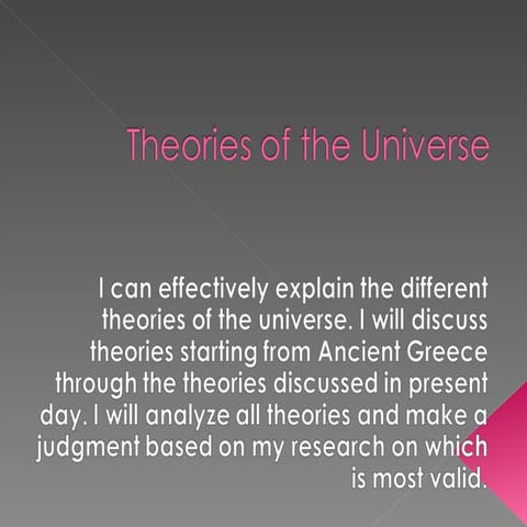 Theories of the Universe
