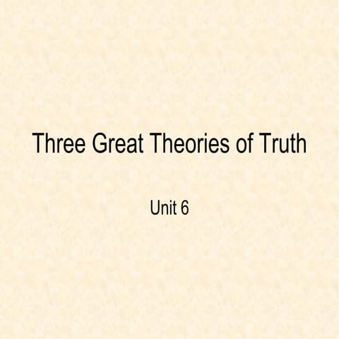Theories of Truth Powerpoint