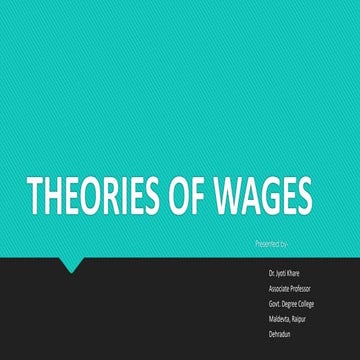 Theories of wages 
