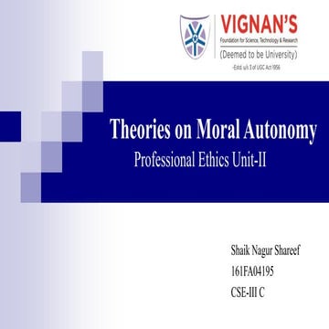 Theories on moral autonomy