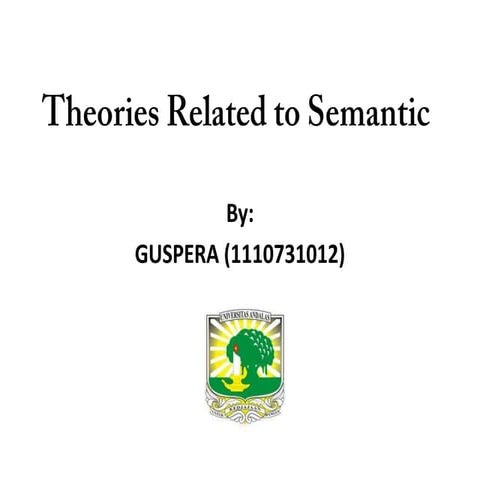 Theories related to semantic 2