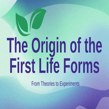 Earth and Life Science | From Theories to Experiment