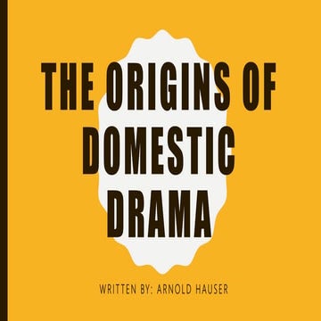 The origins of domestic drama