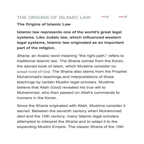 The origins of islamic law