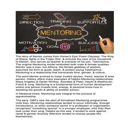 The origins of Mentoring - a brief article - Alex Clapson