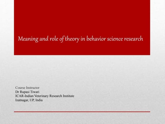Role of theory in research | PPT
