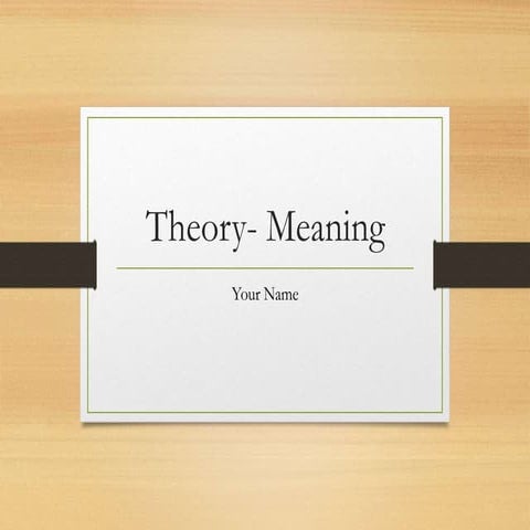 Theory  meaning