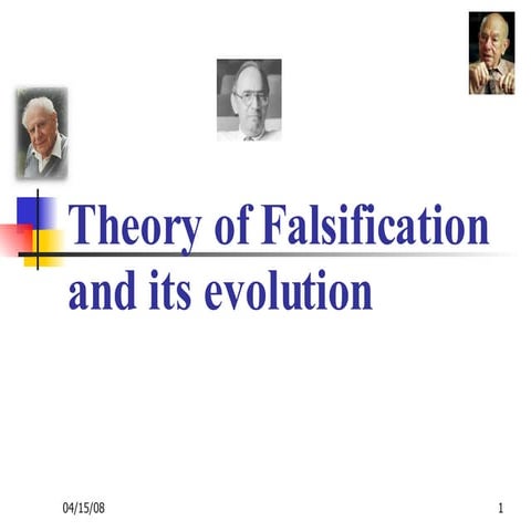 Theory Of Falsification And Its Evolution