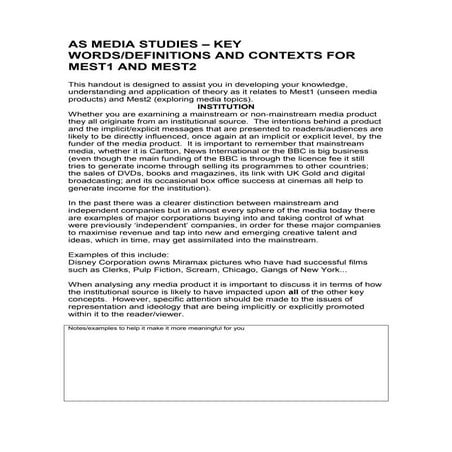 Media Theory in more detail