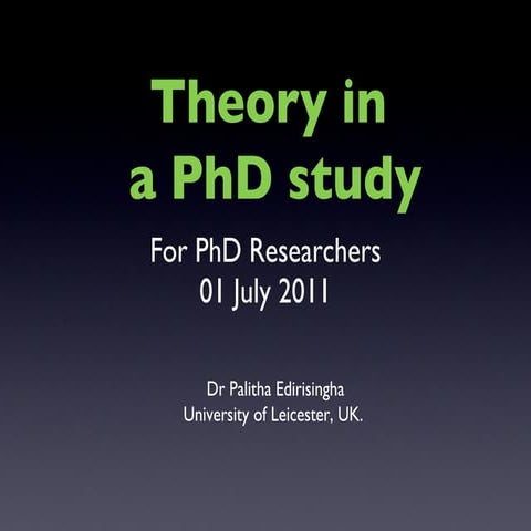 Theory in PhD